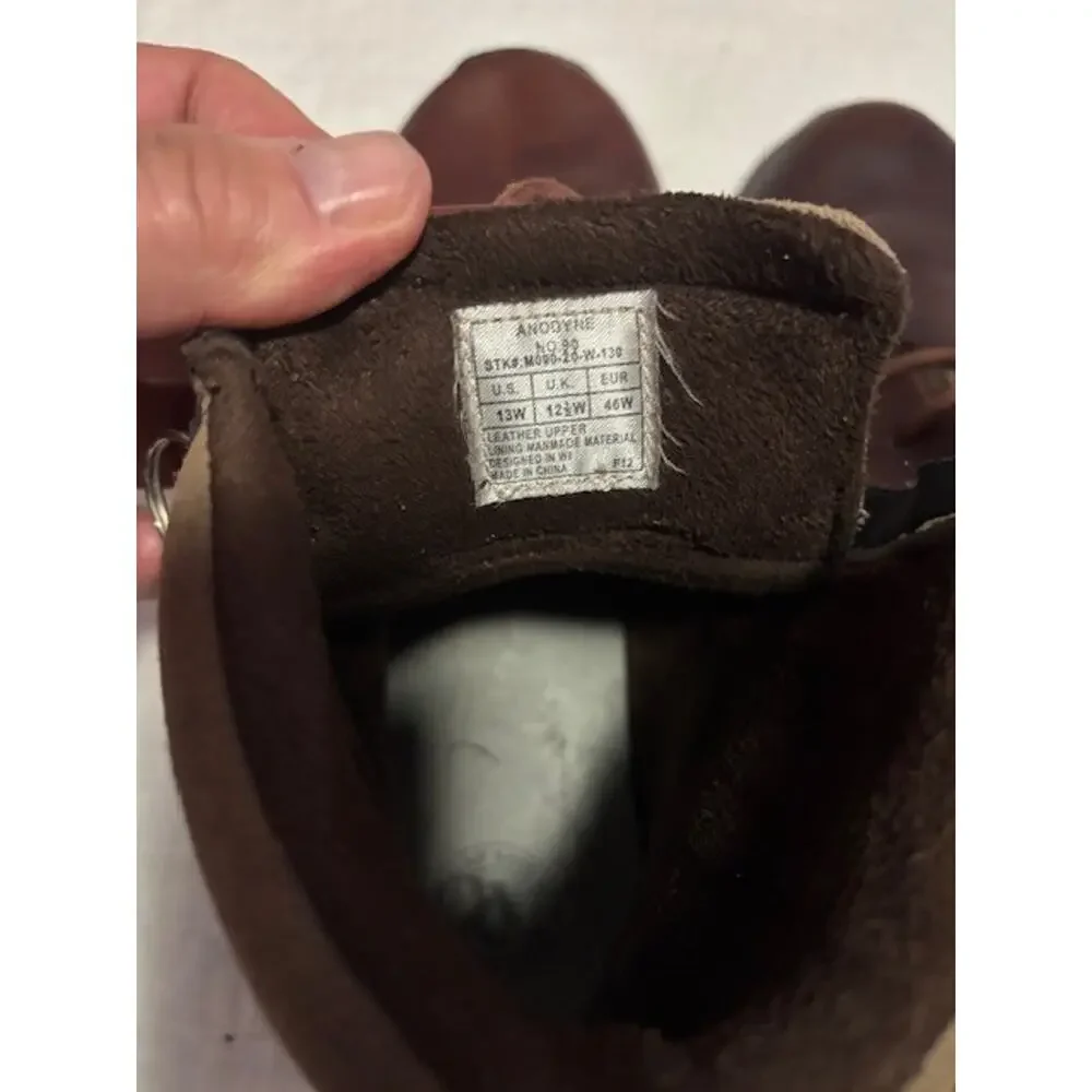 Anodyne Work Boots Men’s Size 13 Brown Leather Lace‑Up Durable Comfort